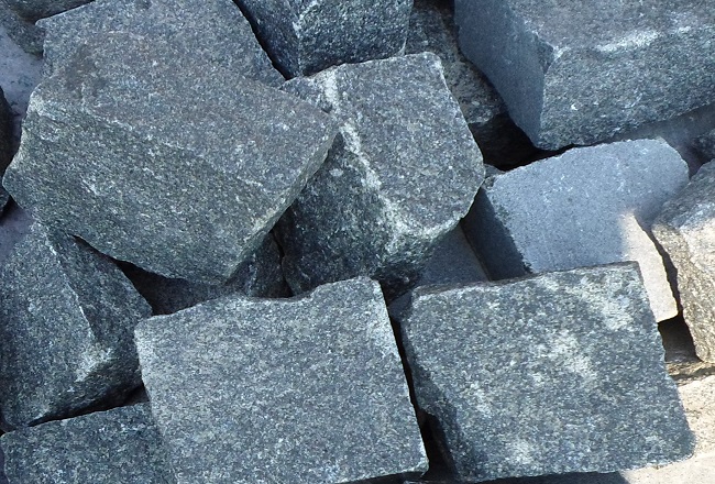 Pitted stone blocks